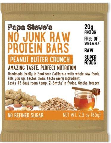 Papa Steve’s No Junk Raw Protein Bars, Peanut Butter Honey Crunch, 2.3 Oz