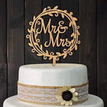 Mr and Mrs Cake Toppers Rustic Wood Wedding Party Engagement Decoration
