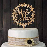 Mr and Mrs Cake Toppers Rustic Wood Wedding Party Engagement Decoration